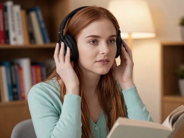 Hannah, an autistic adult in a calm reading nook - autism dating app InclusiveDating