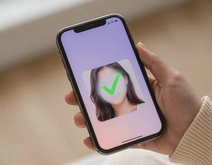 A verified profile shown on a smartphone - human photo verification on InclusiveDating disabled dating site